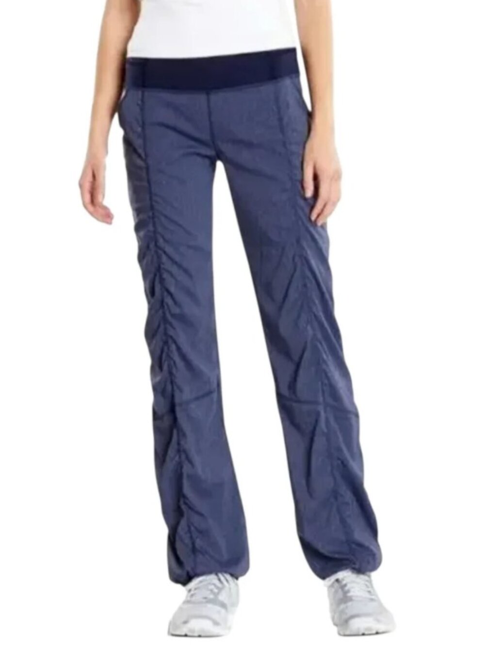 LUCY Get Going Ruched Athletic Pants Women’s M Blue Yoga Travel Hiking Quick Dry